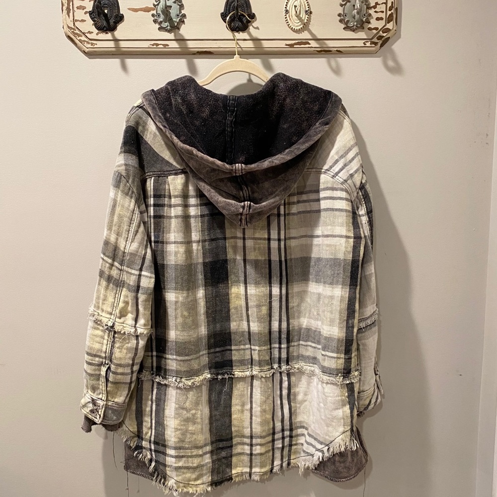 NWOT XS Free People Calico Basin Plaid Buttondown - Picture 6 of 13